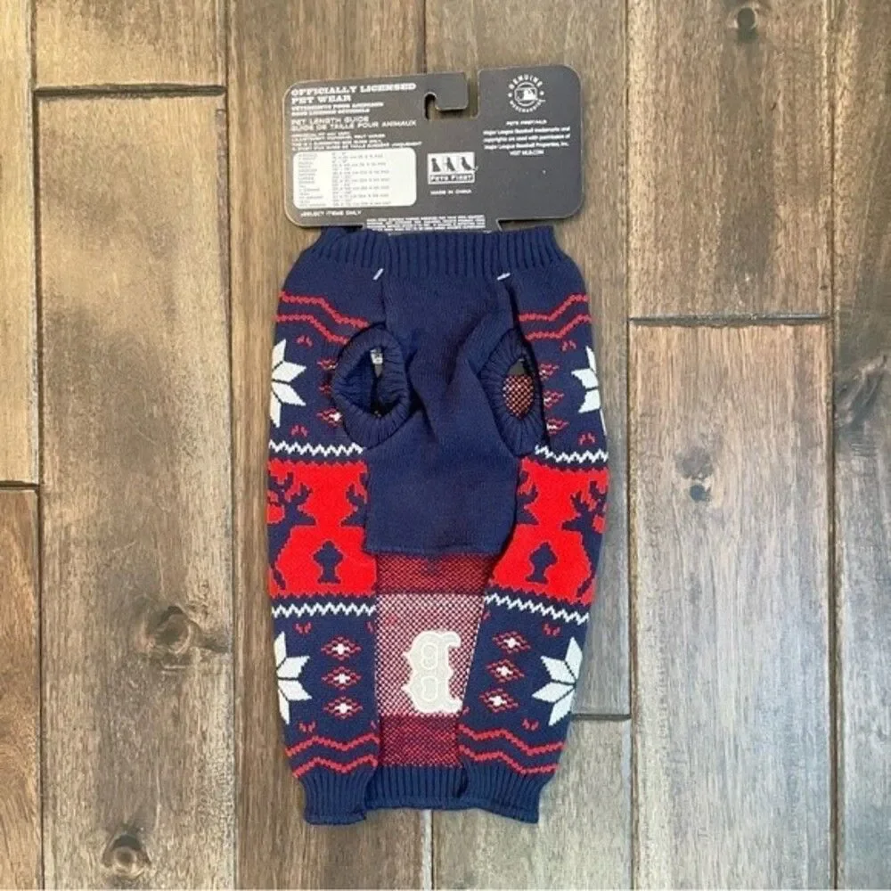 MLB Boston Red Sox Dog Sweater S NWT